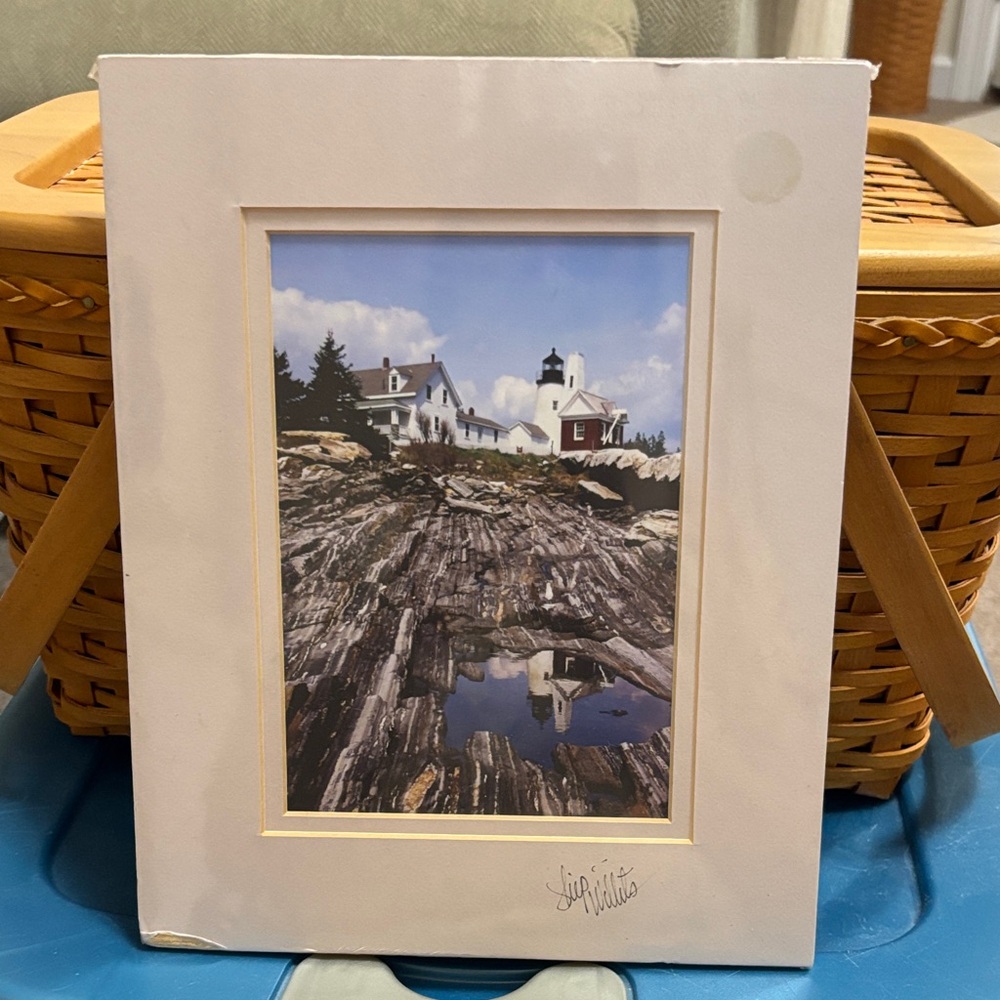 Print Pemaquid Point Lighthouse in Bristol, Maine. Signed